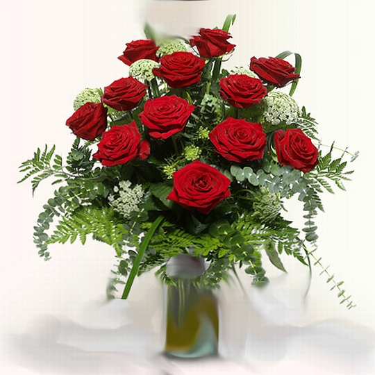 זר ורדים תריסר במספר -לבן,אדום,סגול או ורוד