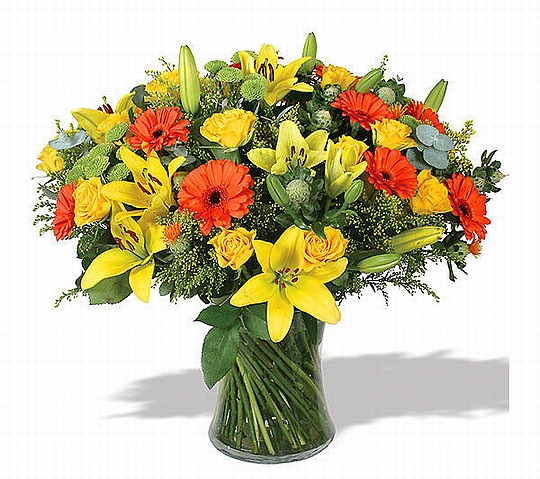 משלוח פרחים לחו"ל-זר כפרי ליליות ופרחי בר