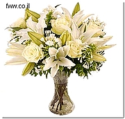 משלוח פרחים לרוסיה-זר לבן חייגו 037513618